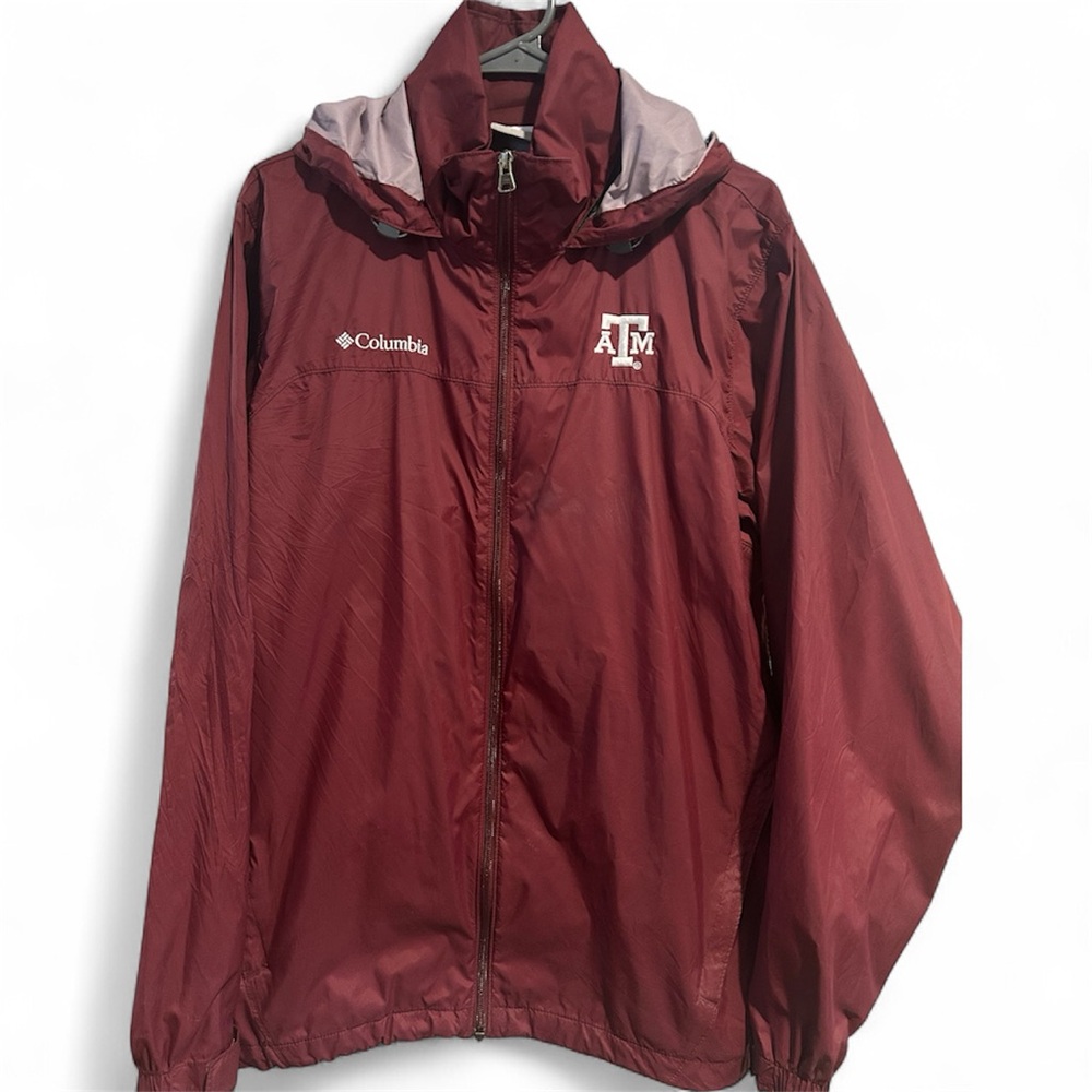 COLUMBIA TEXAS A&M AGGIES MENS MAROON WINDBREAKER with Embroidered Logos Size M